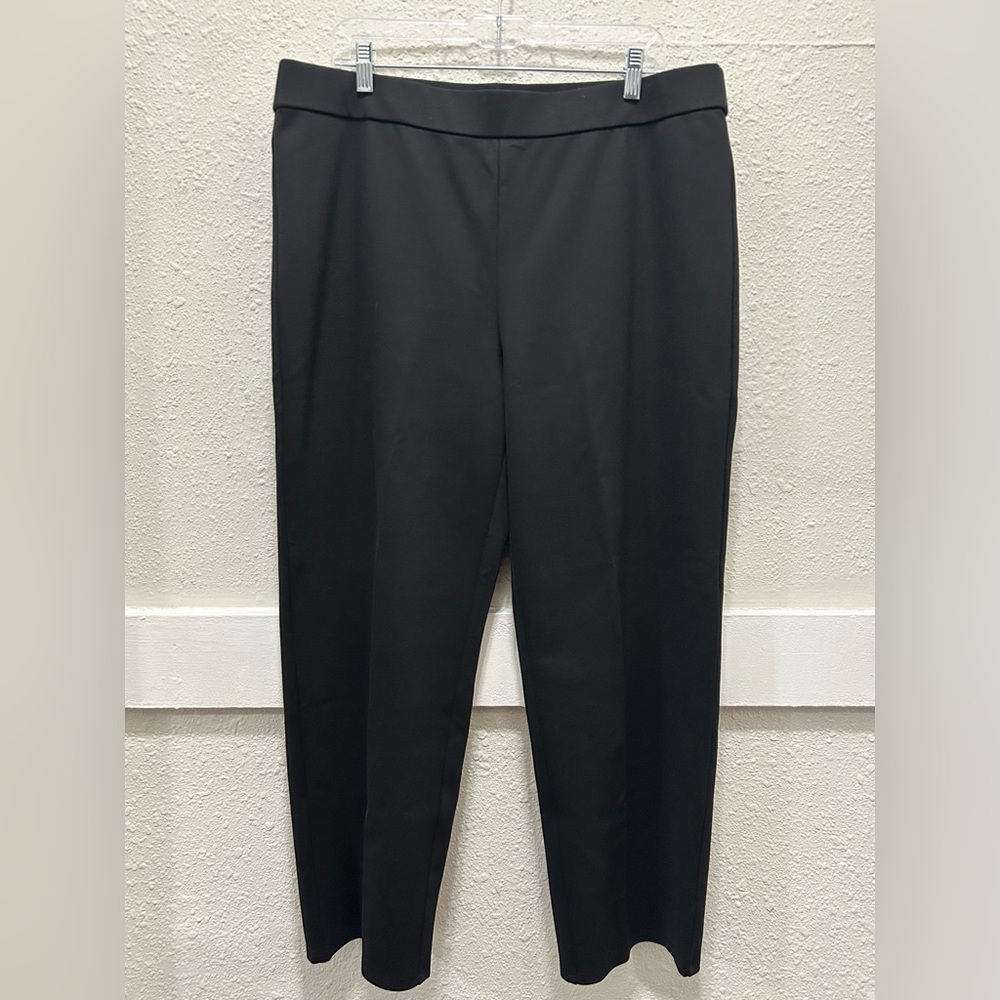 Eileen Fisher Black Pull On Straight Leg Pants NWOT XL